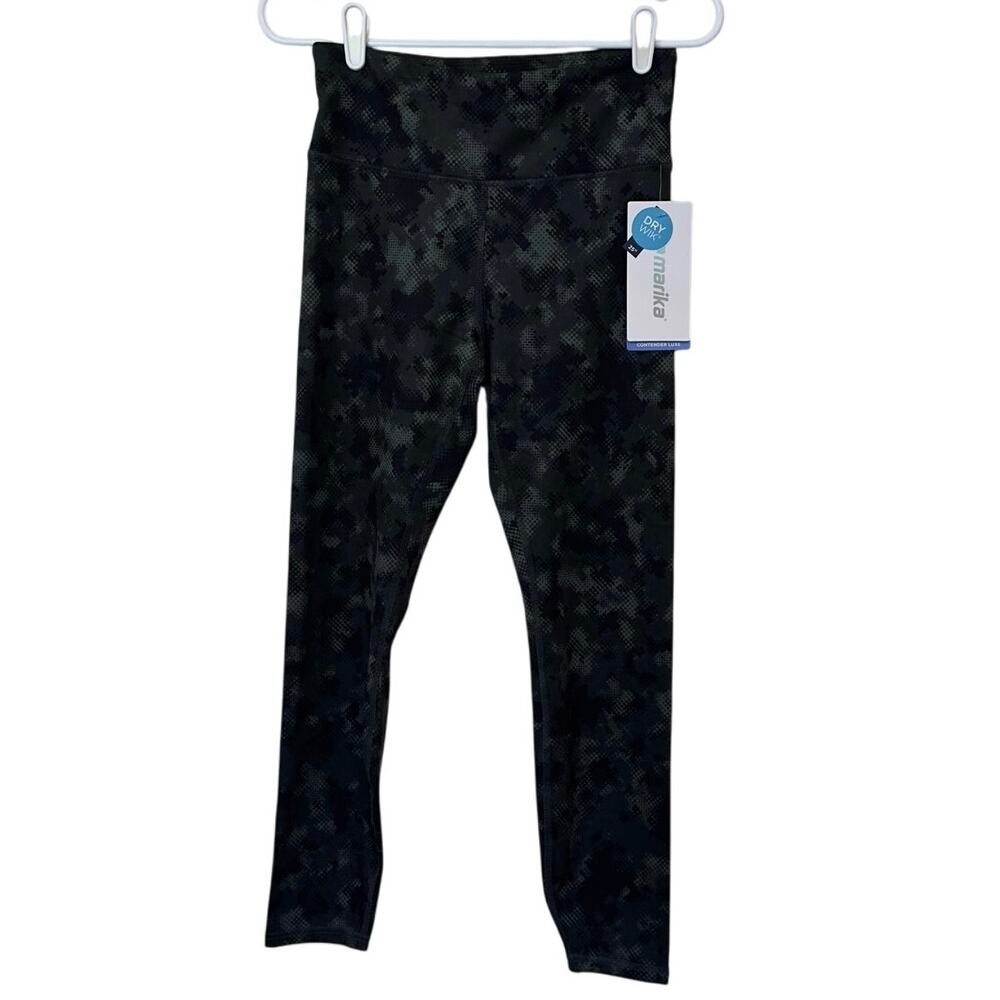 NWT Marika Contender Luxe Leggings Size M Pond Pine Circle Half Tone Camo Green